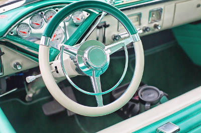 Interior of vintage car