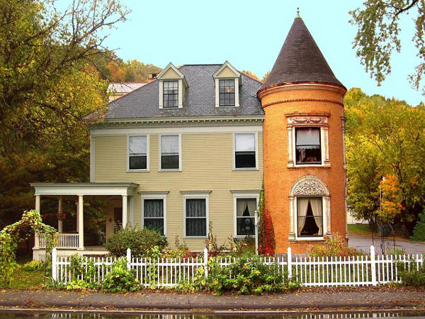 Home with picket fence